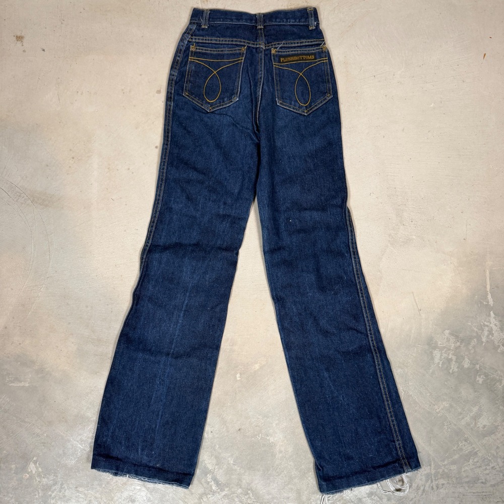 Vintage 70s Plushbottoms High Waisted boot Leg Jeans Dark Wash Talon 42 Size 5